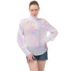 Hawaii T- Shirt Hawaii Shrimp Flowers T- Shirt High Neck Long Sleeve Chiffon Top by maxcute