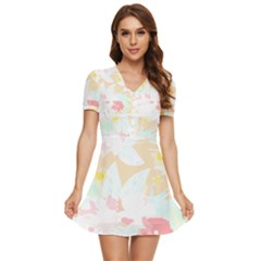 Hawaii T- Shirt Hawaii Silverware Trend T- Shirt V-neck High Waist Chiffon Mini Dress