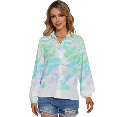 Hawaii T- Shirt Hawaii Sole Flowers T- Shirt Women s Long Sleeve Button Down Shirt by maxcute