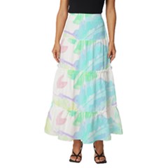 Hawaii T- Shirt Hawaii Sole Flowers T- Shirt Tiered Ruffle Maxi Skirt by maxcute