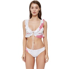 Hawaii T- Shirt Hawaii Special Floral T- Shirt Low Cut Ruffle Edge Bikini Set