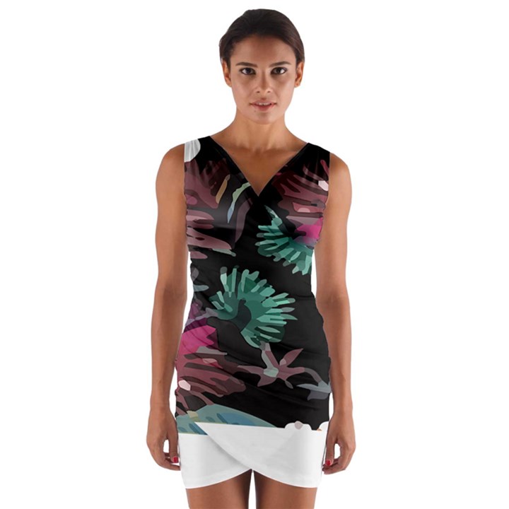 Hawaii T- Shirt Hawaii Trend Garden T- Shirt Wrap Front Bodycon Dress