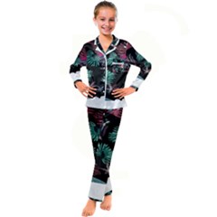 Hawaii T- Shirt Hawaii Trend Garden T- Shirt Kid s Satin Long Sleeve Pajamas Set by maxcute