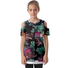 Hawaii T- Shirt Hawaii Trend Garden T- Shirt Fold Over Open Sleeve Top by maxcute