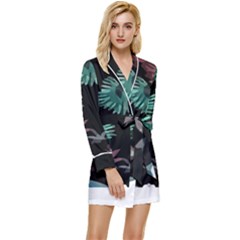 Hawaii T- Shirt Hawaii Trend Garden T- Shirt Long Sleeve Satin Robe by maxcute