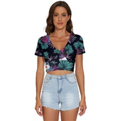 Hawaii T- Shirt Hawaii Trend Garden T- Shirt V-neck Crop Top