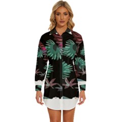 Hawaii T- Shirt Hawaii Trend Garden T- Shirt Womens Long Sleeve Shirt Dress