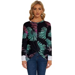 Hawaii T- Shirt Hawaii Trend Garden T- Shirt Long Sleeve Crew Neck Pullover Top by maxcute