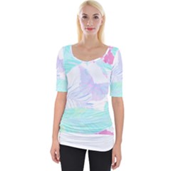 Hawaii T- Shirt Hawaii Umbelifloral Pattern T- Shirt Wide Neckline Tee