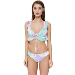 Hawaii T- Shirt Hawaii Umbelifloral Pattern T- Shirt Low Cut Ruffle Edge Bikini Set