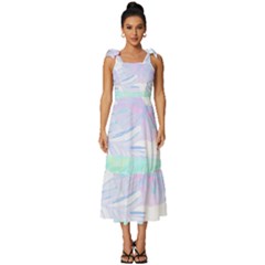 Hawaii T- Shirt Hawaii Umbelifloral Pattern T- Shirt Tie-strap Tiered Midi Chiffon Dress by maxcute