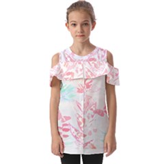 Hawaii T- Shirt Hawaii Waterfall Flowers T- Shirt Fold Over Open Sleeve Top