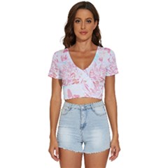 Hawaii T- Shirt Hawaii Waterfall Flowers T- Shirt V-neck Crop Top by maxcute