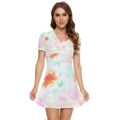 Hawaii T- Shirt Hawaii Wax Flowers T- Shirt V-neck High Waist Chiffon Mini Dress by maxcute