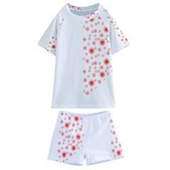 Heart Design T- Shirtheart T- Shirt Kids  Swim Tee And Shorts Set by maxcute