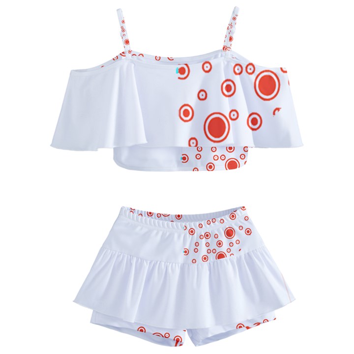 Heart Design T- Shirtheart T- Shirt Kids  Off Shoulder Skirt Bikini