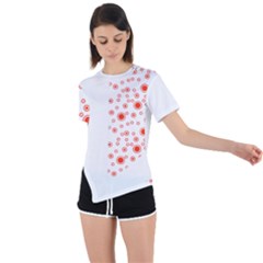 Heart Design T- Shirtheart T- Shirt Asymmetrical Short Sleeve Sports Tee by maxcute