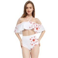 Heart Design T- Shirtheart T- Shirt Halter Flowy Bikini Set 