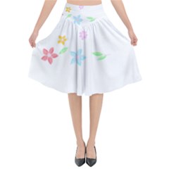 Hello Spring T- Shirt Happy Spring Yall Flowers Bloom Floral First Day Of Spring T- Shirt Flared Midi Skirt by maxcute