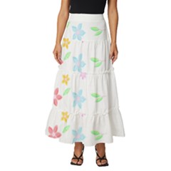 Hello Spring T- Shirt Happy Spring Yall Flowers Bloom Floral First Day Of Spring T- Shirt Tiered Ruffle Maxi Skirt by maxcute