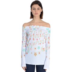 Hello Spring T- Shirt Hello Spring Trendy Easter Daisy Flower Cute Floral Pattern 3 Off Shoulder Long Sleeve Top by maxcute