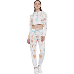 Hello Spring T- Shirt Hello Spring Trendy Easter Daisy Flower Cute Floral Pattern 3 Cropped Zip Up Lounge Set