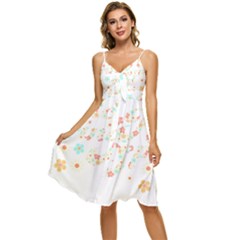 Hello Spring T- Shirt Hello Spring Trendy Easter Daisy Flower Cute Floral Pattern 3 Sleeveless Tie Front Chiffon Dress