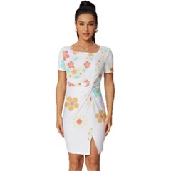 Hello Spring T- Shirt Hello Spring Trendy Easter Daisy Flower Cute Floral Pattern 3 Fitted Knot Split End Bodycon Dress by maxcute