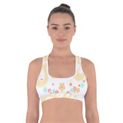 Hello Spring T- Shirt Hello Spring Trendy Easter Daisy Flower Cute Floral Pattern T- Shirt Cross Back Sports Bra by maxcute