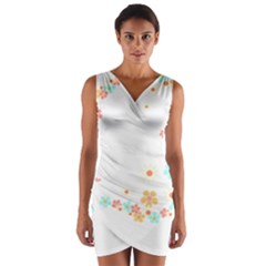 Hello Spring T- Shirt Hello Spring Trendy Easter Daisy Flower Cute Floral Pattern Wrap Front Bodycon Dress by maxcute