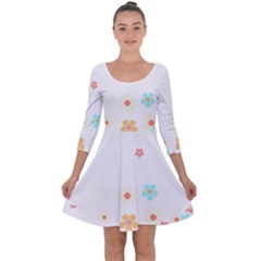 Hello Spring T- Shirt Hello Spring Trendy Easter Daisy Flower Cute Floral Pattern Quarter Sleeve Skater Dress by maxcute