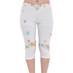 Hello Spring T- Shirt Hello Spring Trendy Easter Daisy Flower Cute Floral Pattern Velvet Capri Leggings  by maxcute