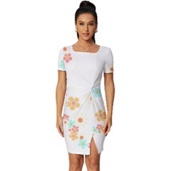 Hello Spring T- Shirt Hello Spring Trendy Easter Daisy Flower Cute Floral Pattern Fitted Knot Split End Bodycon Dress by maxcute