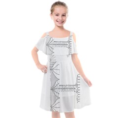 Henna Alphabet T- Shirt Henna Alphabet F Kids  Cut Out Shoulders Chiffon Dress by maxcute