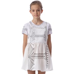 Henna Alphabet T- Shirt Henna Alphabet F Kids  Short Sleeve Pinafore Style Dress by maxcute