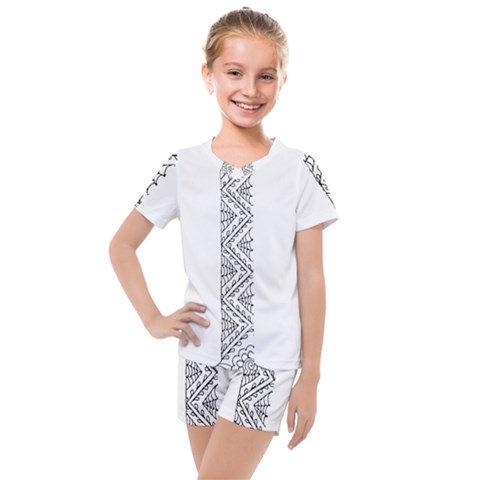 Henna Alphabet T- Shirt Henna Alphabet T Kids  Mesh Tee And Shorts Set by maxcute