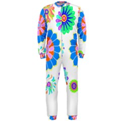 Hippie T- Shirt Psychedelic Floral Power Pattern T- Shirt Onepiece Jumpsuit (men) by maxcute