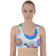 Hippie T- Shirt Psychedelic Floral Power Pattern T- Shirt Back Weave Sports Bra by maxcute