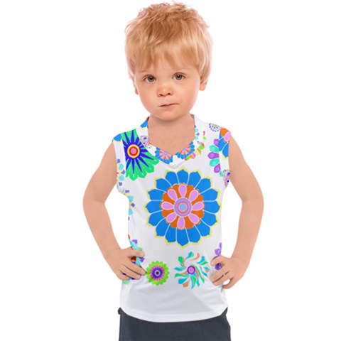 Hippie T- Shirt Psychedelic Floral Power Pattern T- Shirt Kids  Sport Tank Top by maxcute