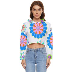 Hippie T- Shirt Psychedelic Floral Power Pattern T- Shirt Women s Lightweight Cropped Hoodie by maxcute