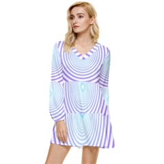 Hypnotic T- Shirt Hypnotize Royal Purple T- Shirt Tiered Long Sleeve Mini Dress by maxcute