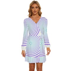 Hypnotic T- Shirt Hypnotize Royal Purple T- Shirt Long Sleeve Waist Tie Ruffle Velour Dress