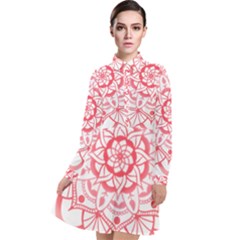 Intricate Mandala T- Shirt Shades Of Pink Floral Mandala T- Shirt Long Sleeve Chiffon Shirt Dress by maxcute