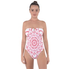 Intricate Mandala T- Shirt Shades Of Pink Floral Mandala T- Shirt Tie Back One Piece Swimsuit by maxcute