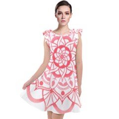 Intricate Mandala T- Shirt Shades Of Pink Floral Mandala T- Shirt Tie Up Tunic Dress by maxcute