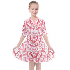 Intricate Mandala T- Shirt Shades Of Pink Floral Mandala T- Shirt Kids  All Frills Chiffon Dress