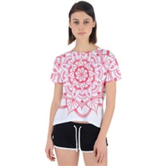 Intricate Mandala T- Shirt Shades Of Pink Floral Mandala T- Shirt Open Back Sport Tee by maxcute