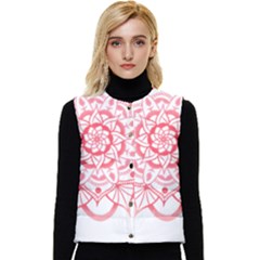 Intricate Mandala T- Shirt Shades Of Pink Floral Mandala T- Shirt Women s Short Button Up Puffer Vest by maxcute