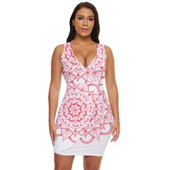 Intricate Mandala T- Shirt Shades Of Pink Floral Mandala T- Shirt Draped Bodycon Dress by maxcute