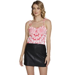 Intricate Mandala T- Shirt Shades Of Pink Floral Mandala T- Shirt Flowy Camisole Tie Up Top by maxcute